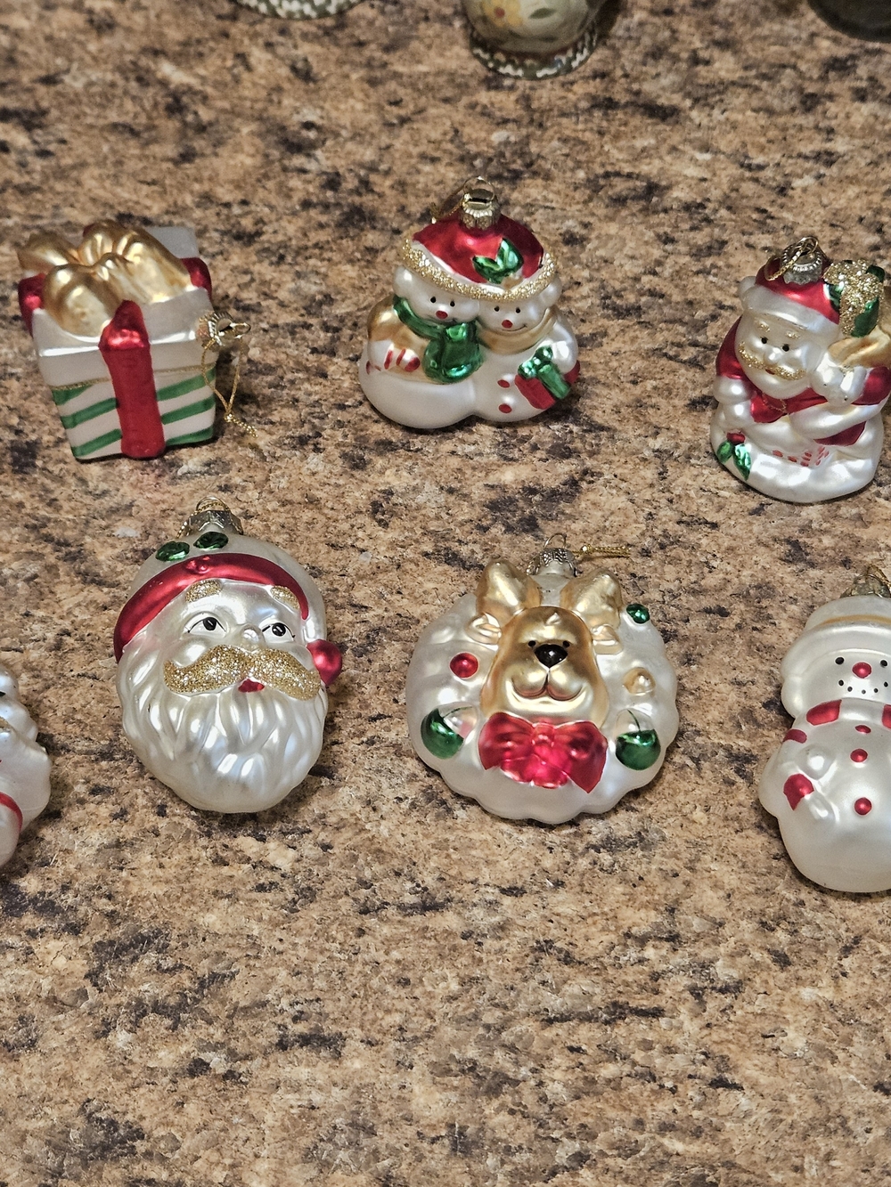 Unique Hand Blown Painted Glass Christmas Ornaments